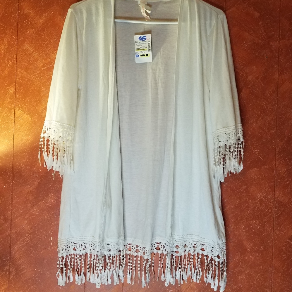 New White/Ivory Lightweight Cardigan size L